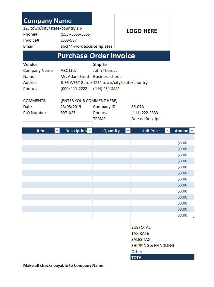 37 Free Purchase Order Templates in Word & Excel