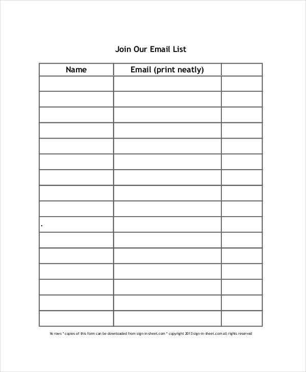 free sign up sheet template   Dean.routechoice.co