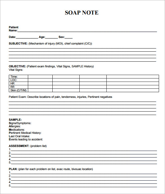 blank soap note template word Ozil.almanoof.co