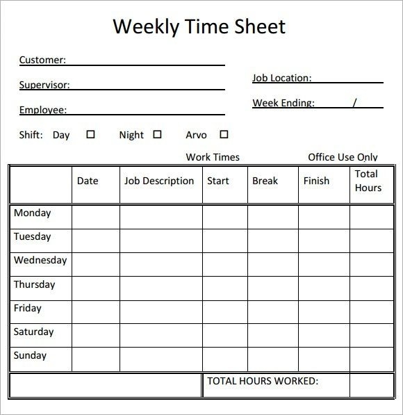 Timesheet Template   Free Simple Time Sheet for Excel