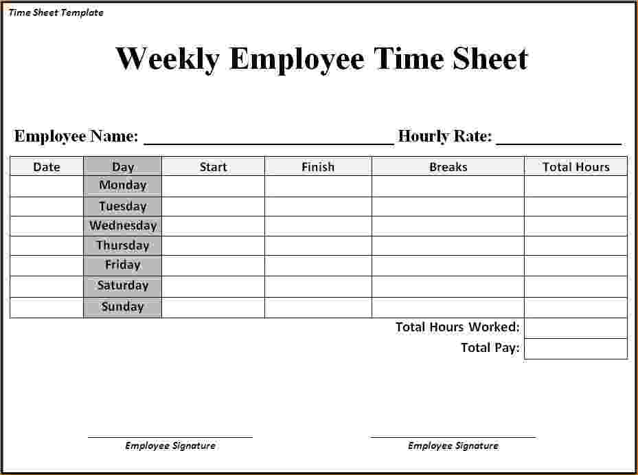 Timesheet Template   Free Simple Time Sheet for Excel