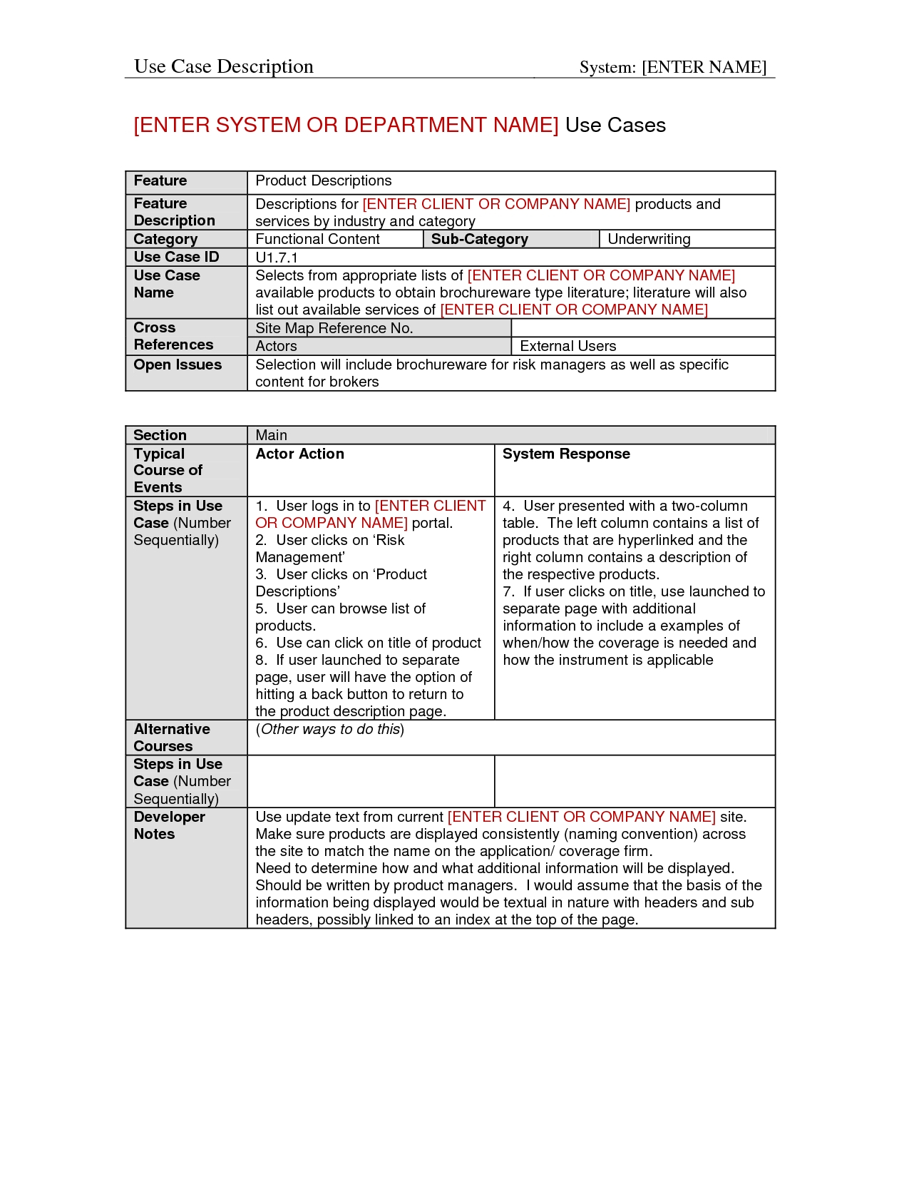 29 Images Of Software Use Case Template | Infovia Regarding for 