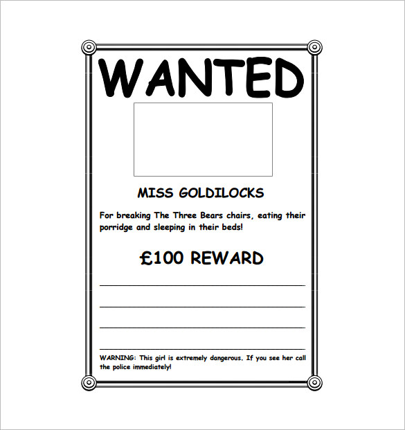 7+ wanted poster template microsoft word | Authorizationletters.org