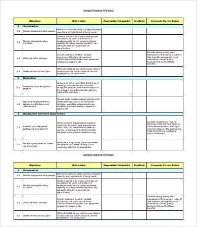 Work plan template excel easy photoshot sample retention workplan 