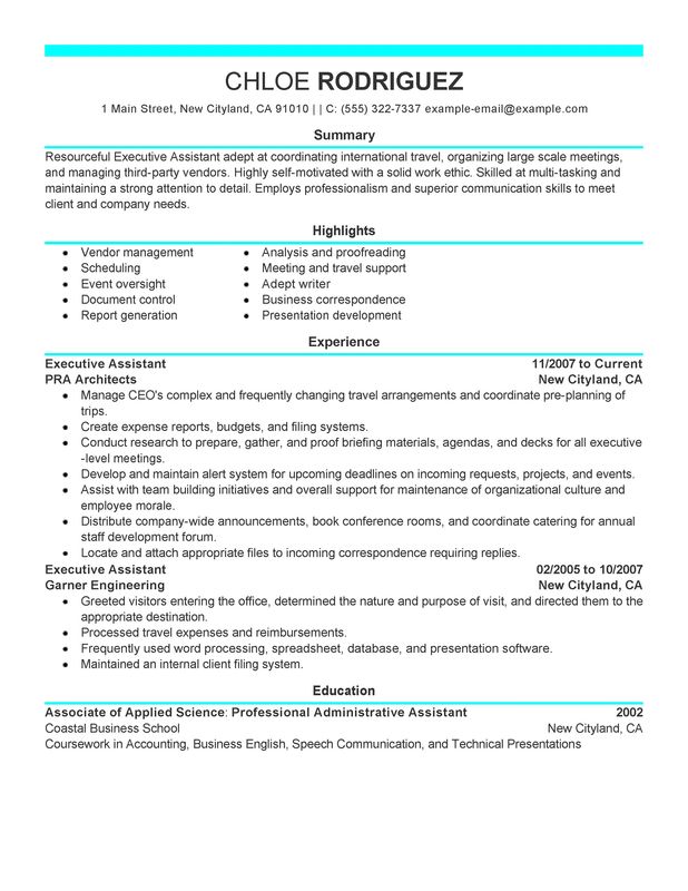 Executive Assistant Resume Examples {Created by Pros 