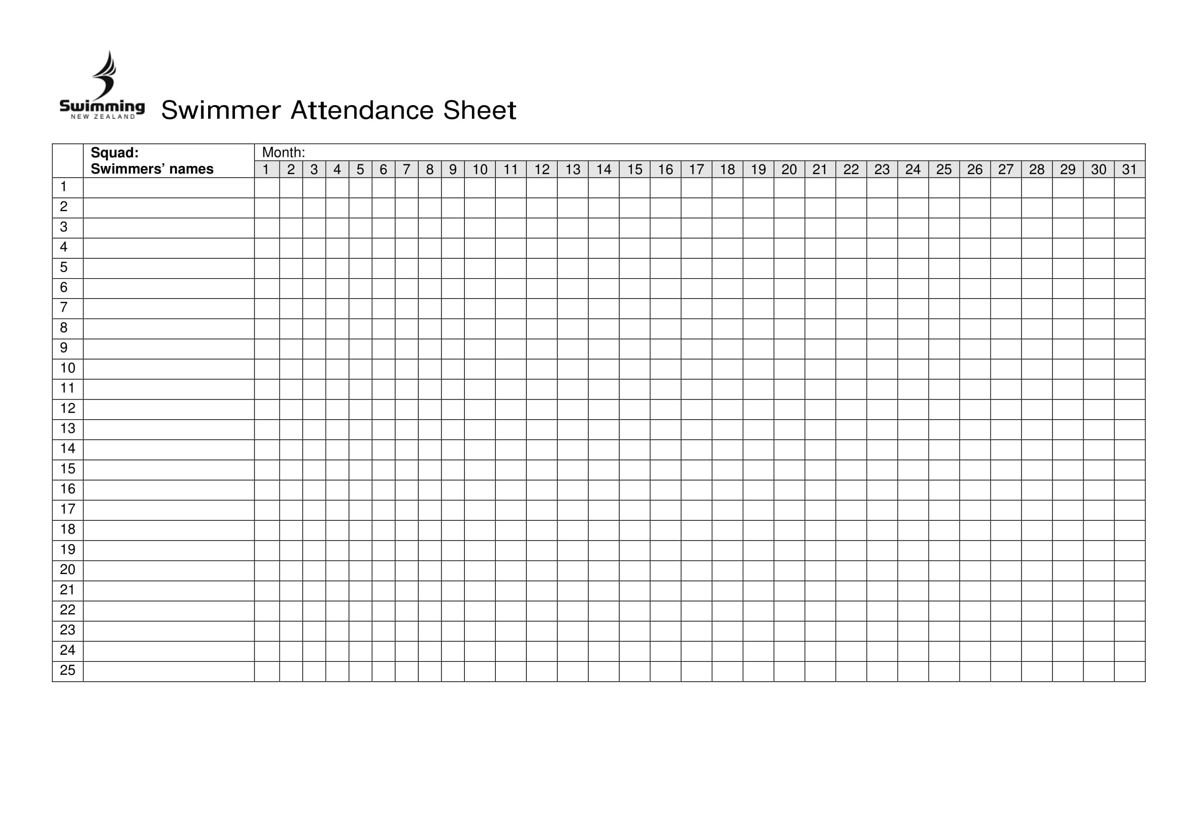 Blank Attendance Sheet by Crafty Aquarius Design | TpT
