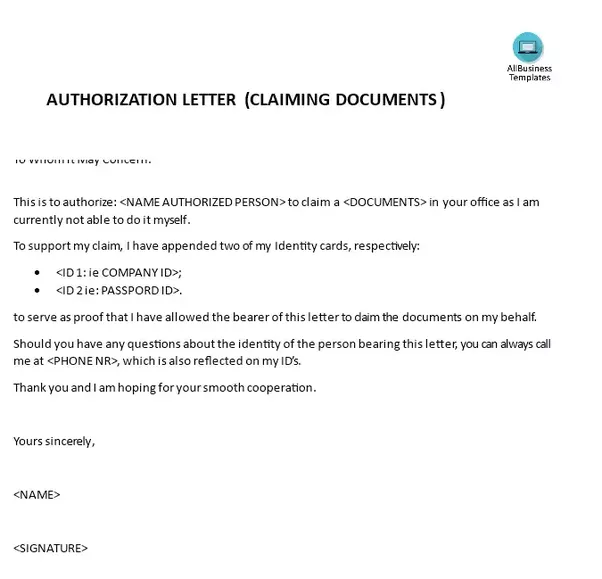 46 Authorization Letter Samples & Templates   Template Lab