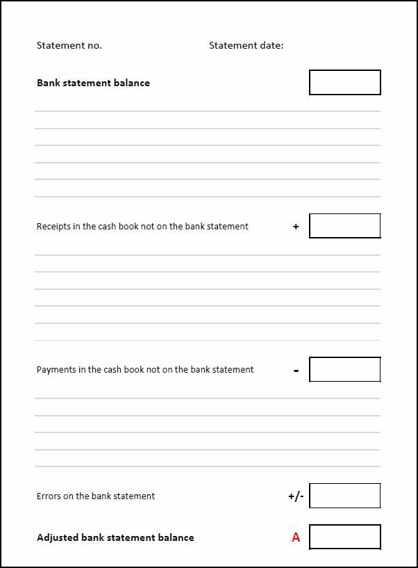 blank bank reconciliation form   Ecza.solinf.co