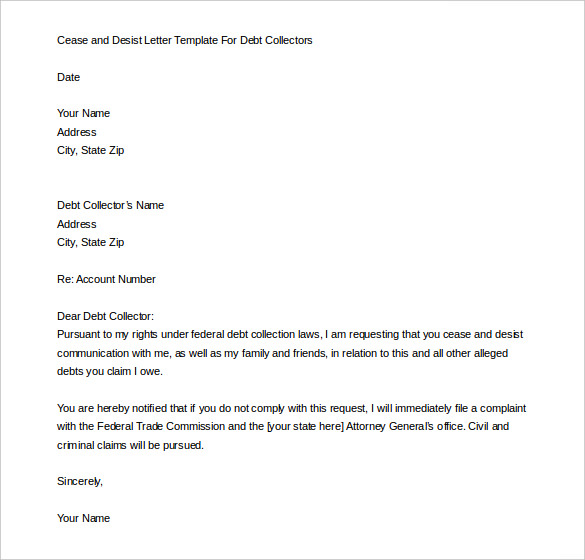 Cease and Desist Letter Template   16+ Free Sample Example Format 