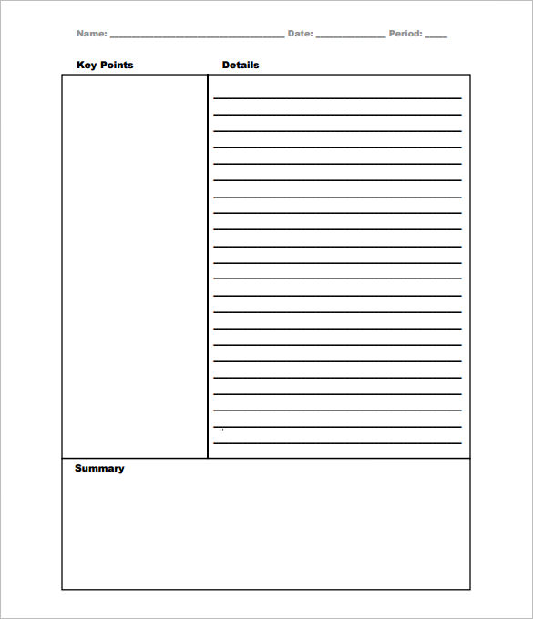 Cornell Notes Template   51+ Free Word, PDF Format Download | Free 