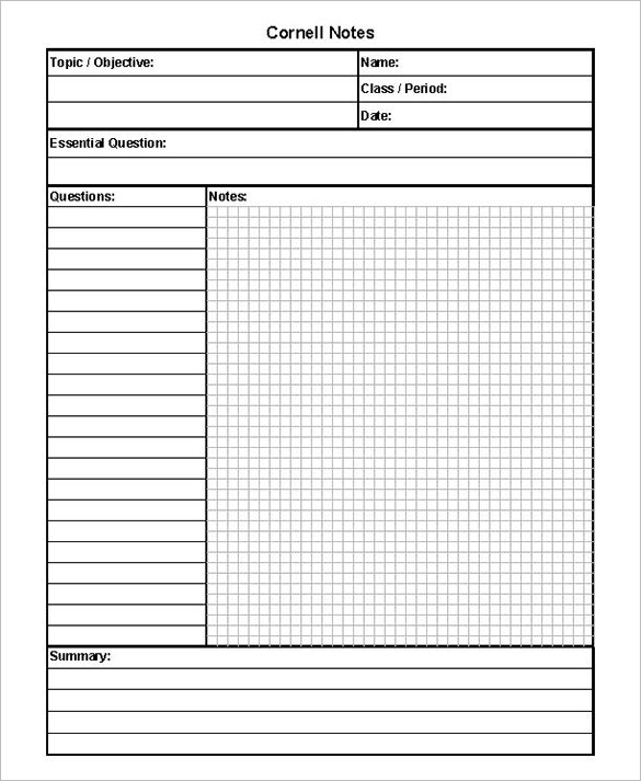 Cornell Notes Template   51+ Free Word, PDF Format Download | Free 