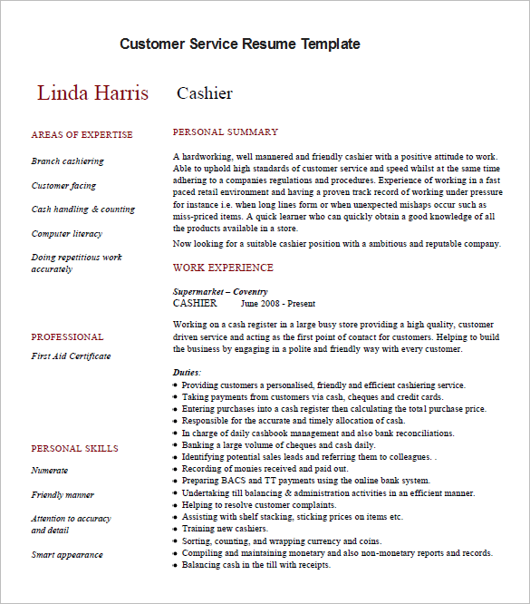 free customer service resume template customer service resume 