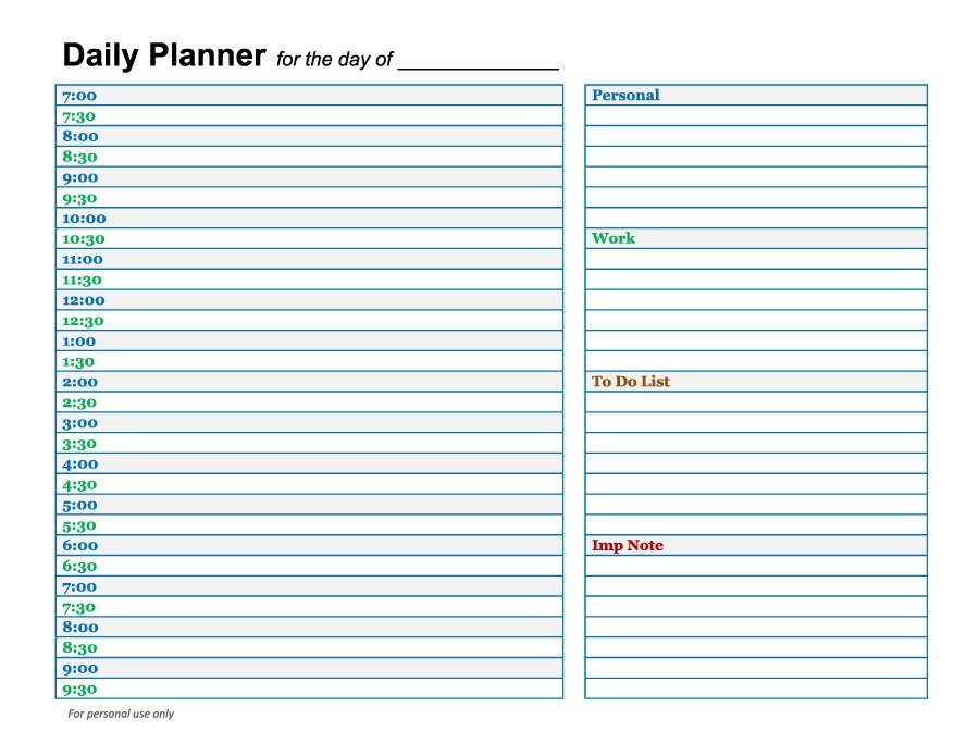 daily calendar template printable 40 printable daily planner 