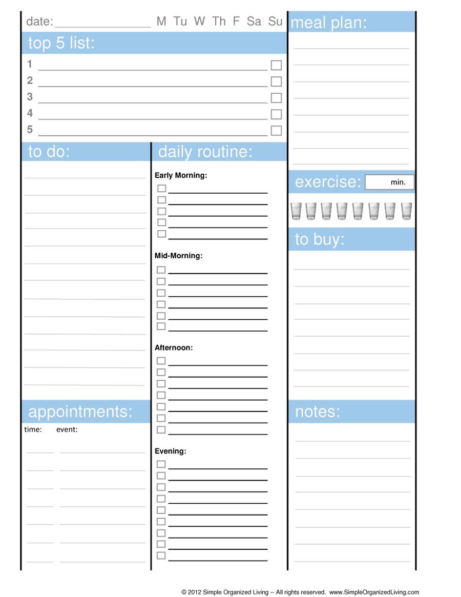 Day Planner.So, I made this daily plan sheet for myself, but I 