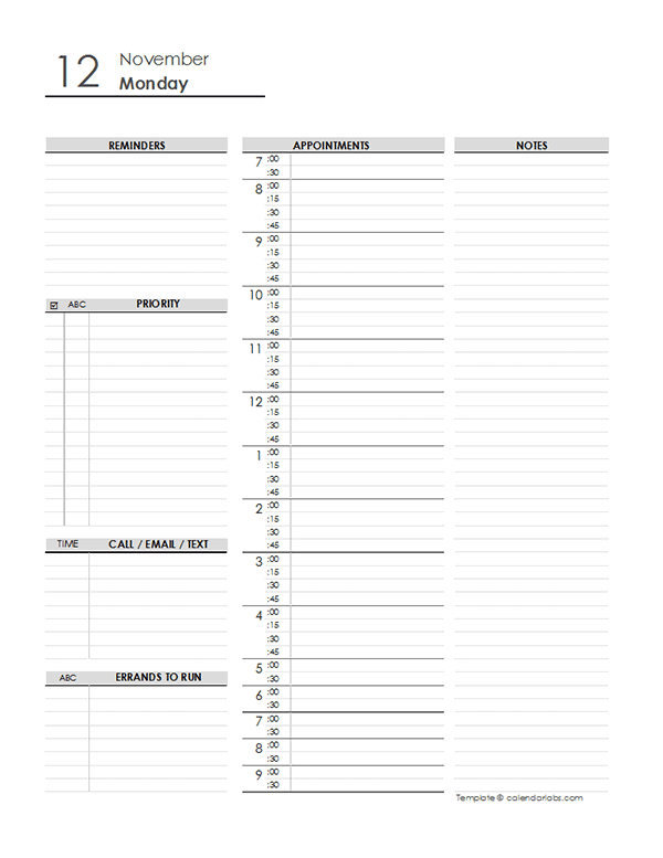 40+ Printable Daily Planner Templates (FREE)   Template Lab