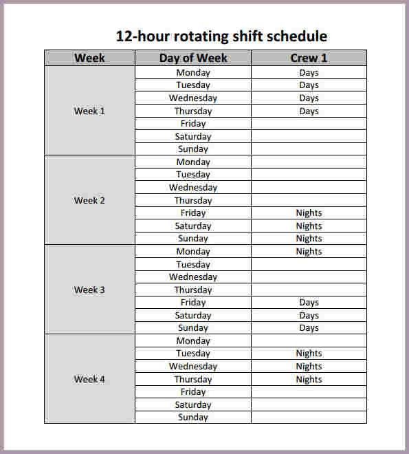 Dupont 12 hour shift schedule template compliant photos printable 