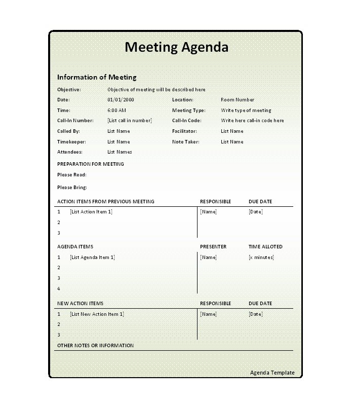 Effective Meeting Agenda Template | Business Mentor