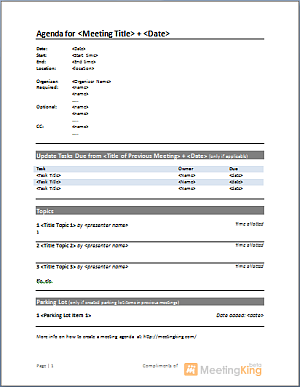 46 Effective Meeting Agenda Templates   Template Lab