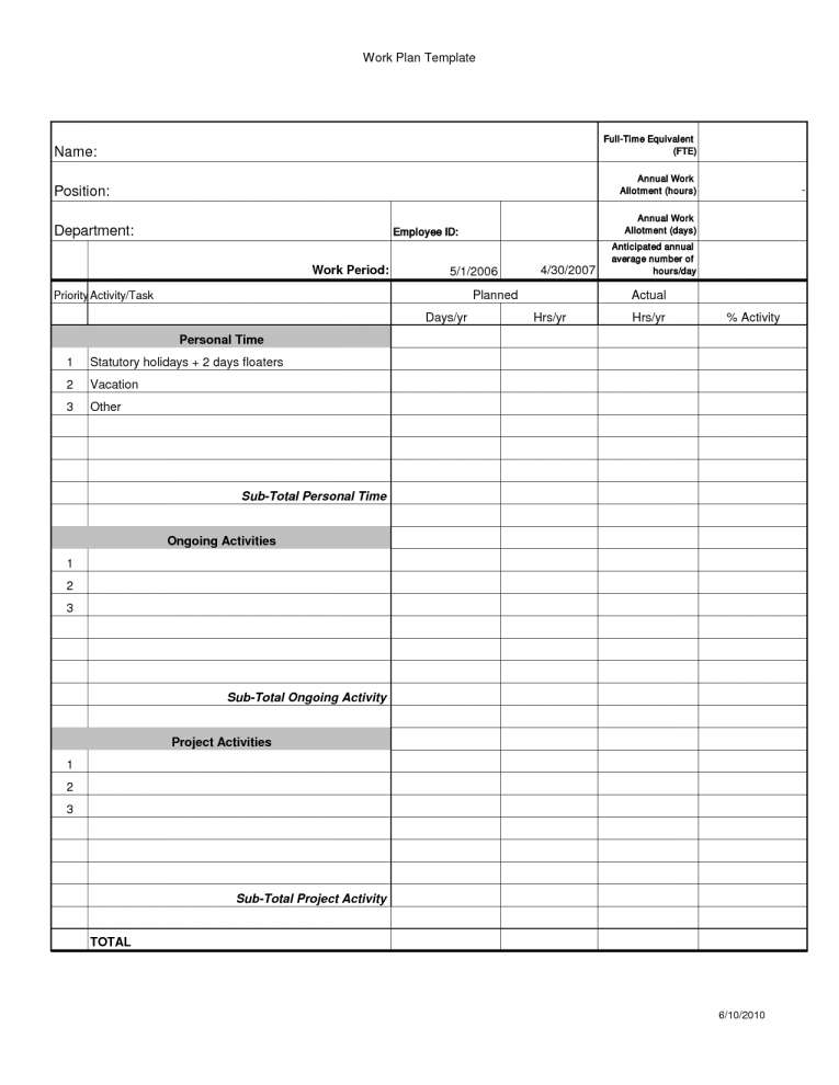 Employee Schedule Spreadsheet with Employee Work Plan Template 