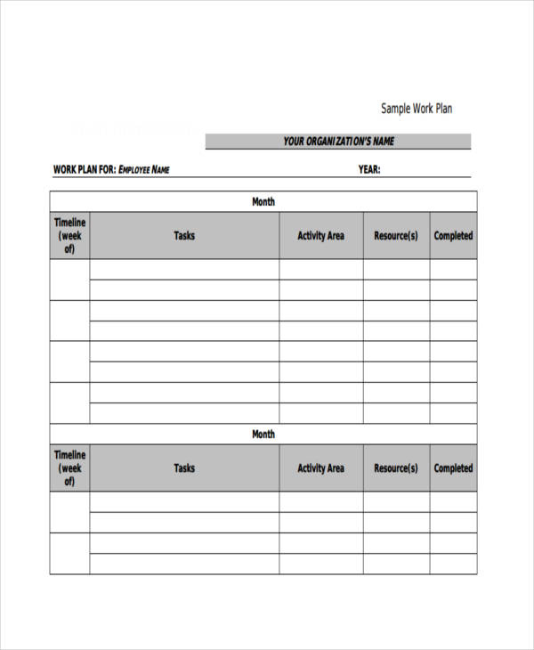 Employee Work Plan Template 5 – msdoti69