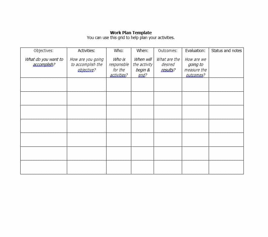 Work Plan   40 Great Templates & Samples (Excel / Word)   Template Lab