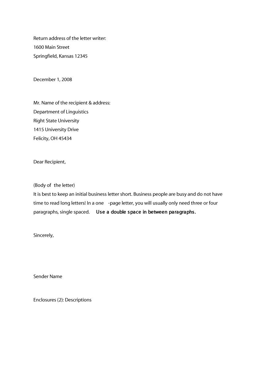 sample formal business letter   Ecza.solinf.co
