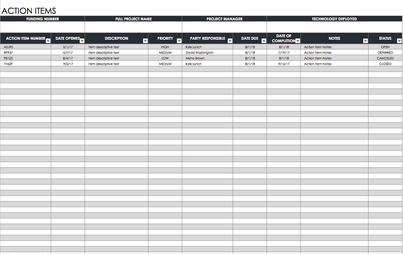 free action plan template