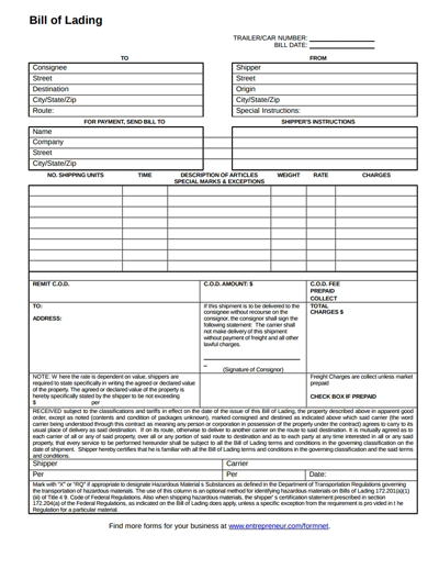 bill of ladings forms   Ecza.solinf.co