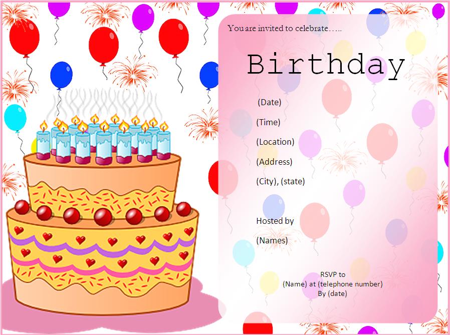 free birthday invitation cards templates   Ecza.solinf.co