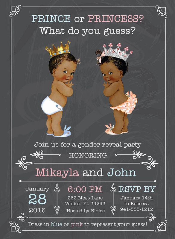 Gender Reveal Invitations Lovely Baby Reveal Party Invitation 