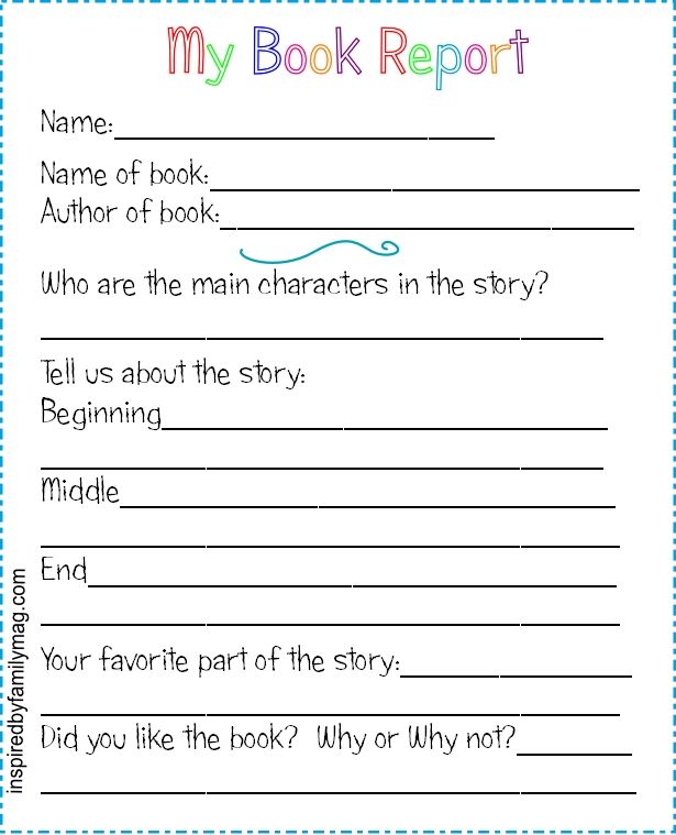 Printable Book Report Forms {Elementary | Pinterest | Books 