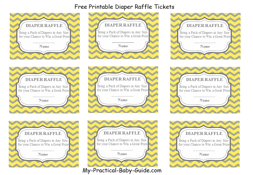 Free Printable Diaper Raffle Tickets   My Practical Baby Shower Guide