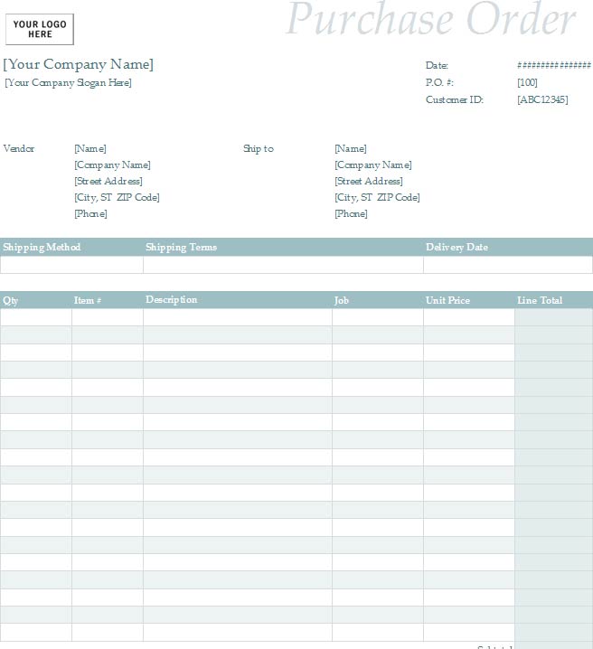 37 Free Purchase Order Templates in Word & Excel