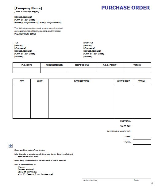 Free Purchase Order Templates | InvoiceBerry