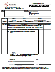 Free Purchase Order Form