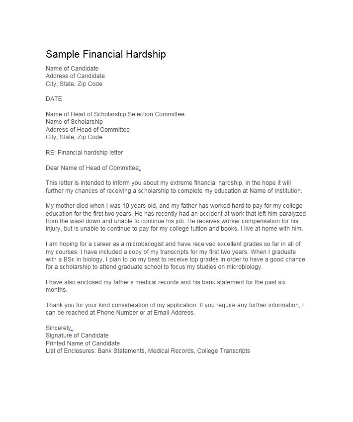 economic hardship letter   Ecza.solinf.co