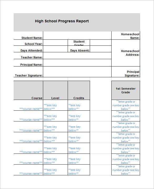 Downloadable Homeschool Report Card Template | Education 
