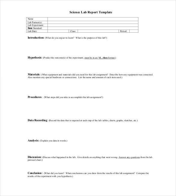 40 Lab Report Templates & Format Examples   Template Lab