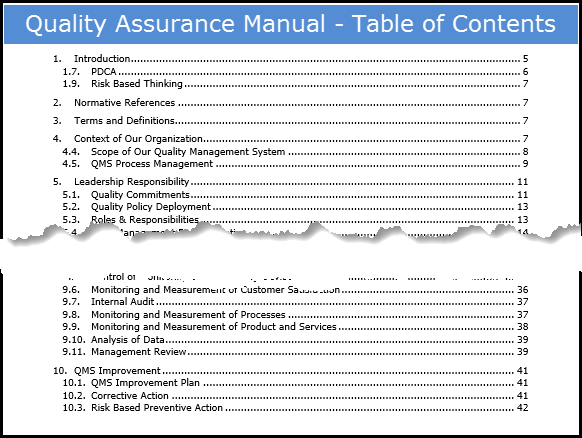 Construction Quality Manual Sample Pages