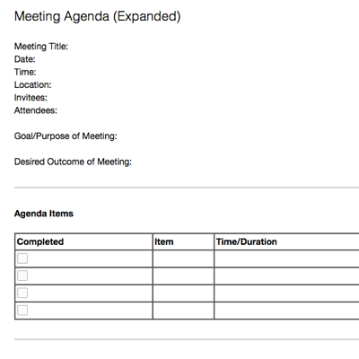 Note templates for meetings – Evernote Help & Learning