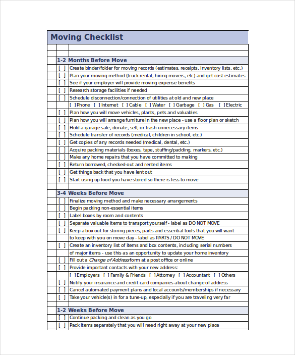 house moving checklist template   Into.anysearch.co