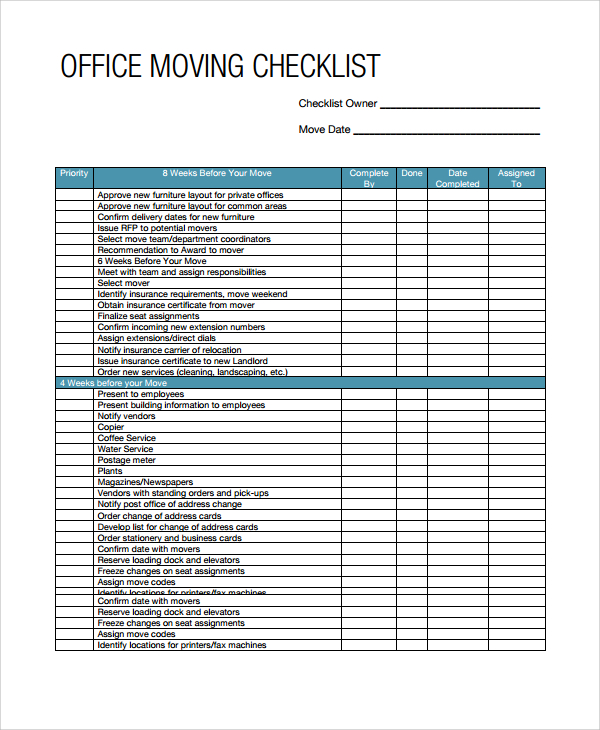 house moving checklist template   Into.anysearch.co
