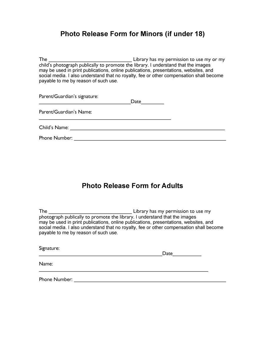 53 FREE Photo Release Form Templates [Word, PDF]   Template Lab