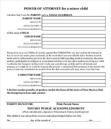 Power Of Attorney Form Free Printable   9+ Free Word, PDF 
