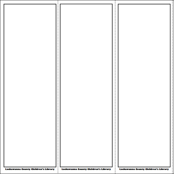 free printable bookmark templates word