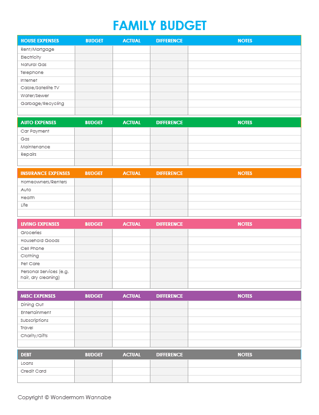 budget worksheet printable free printable family budget worksheets 