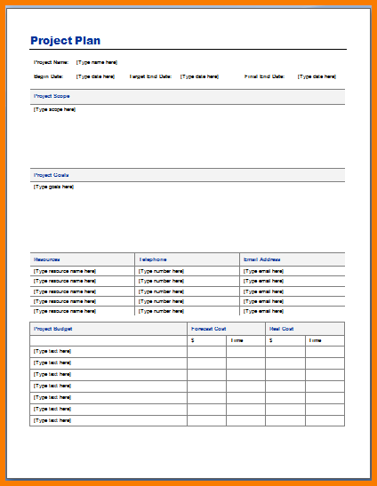 ms word project plan template   Ecza.solinf.co