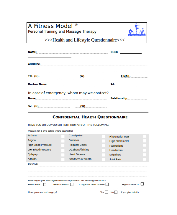 Questionnaire Template Word   11+ Free Word Document Downloads 