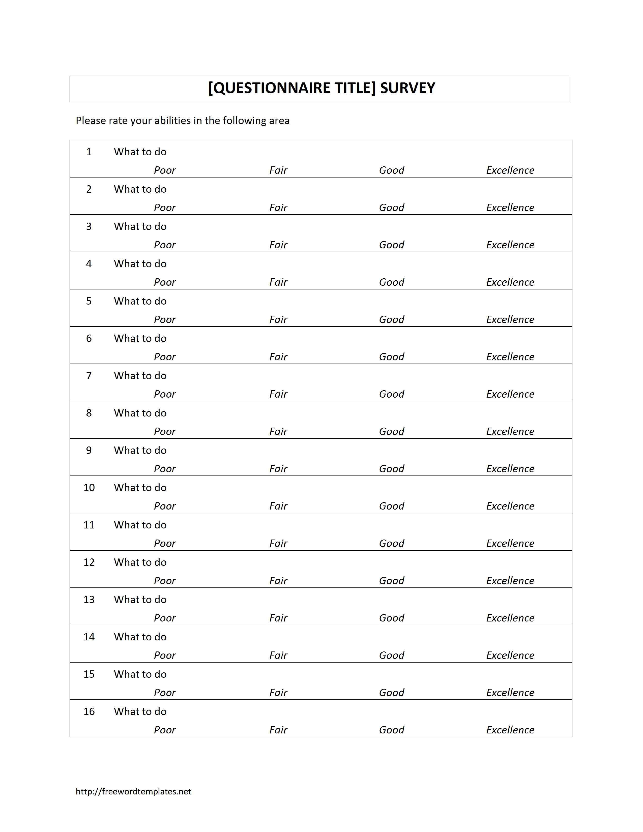 questionnaire template in word   Ecza.solinf.co