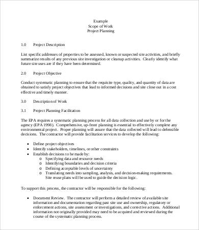 scope of work proposal template scope of work template 36 free 